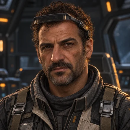 Human male pilot portrait