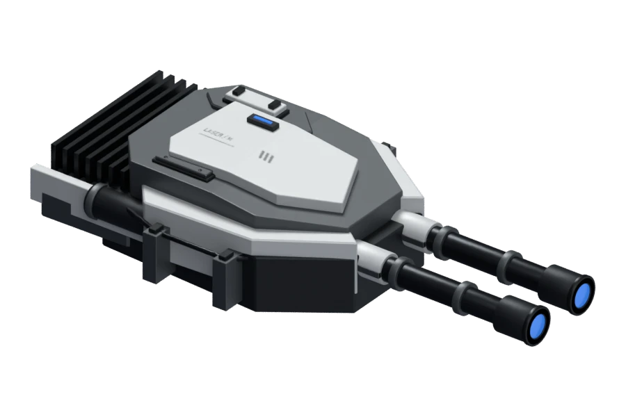 Current laser cannon with blue optics