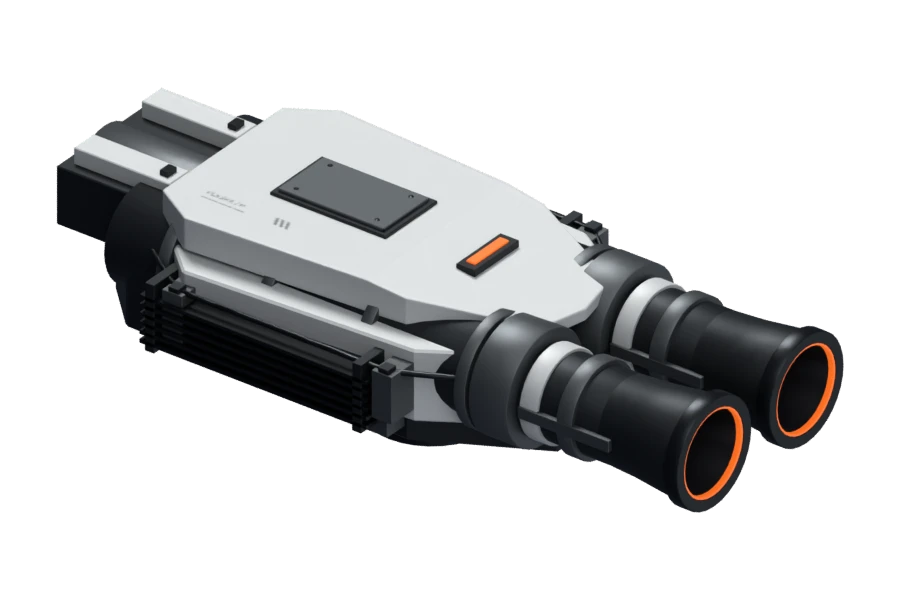 Current plasma cannon with orange containment chambers